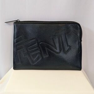 Fenty Black Faux Leather Makeup Bag / Zip Pouch or Unisex Travel Bag
